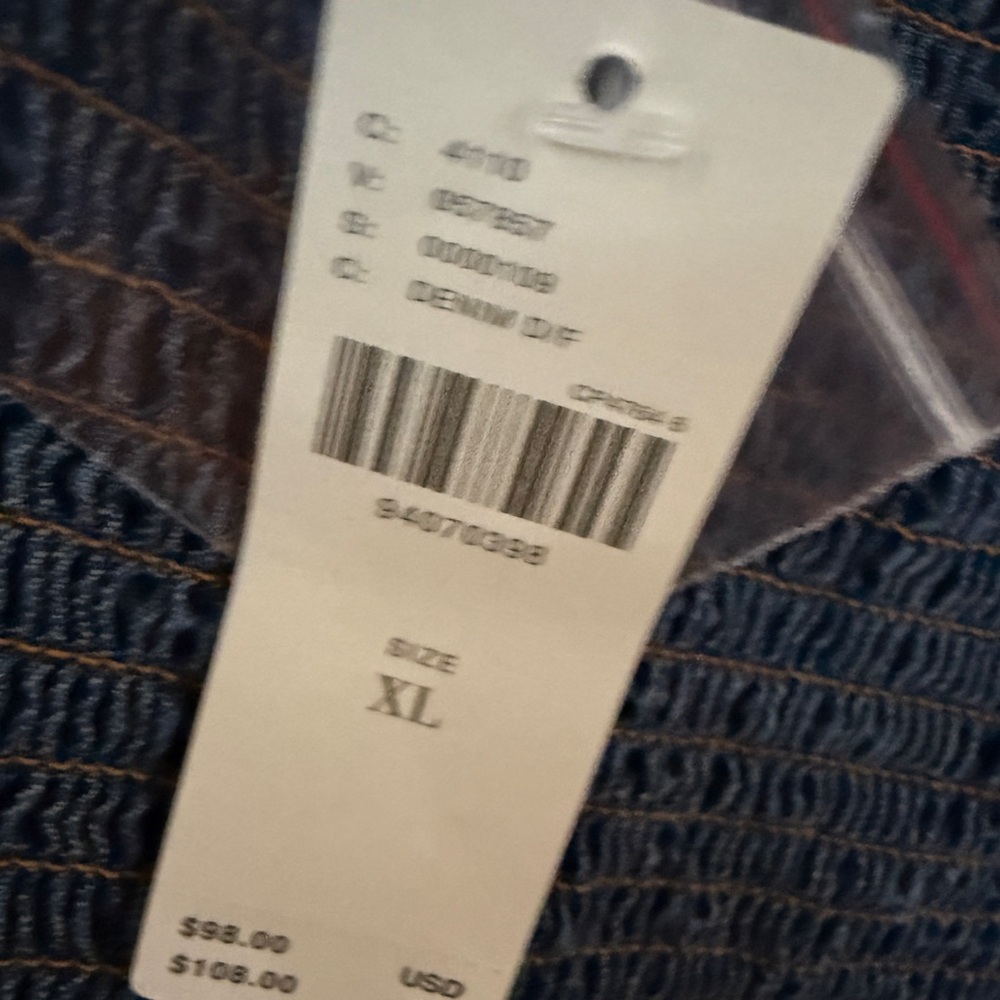 Anthropologie Embroidered Peplum Corset Denim Top - Picture 10 of 14